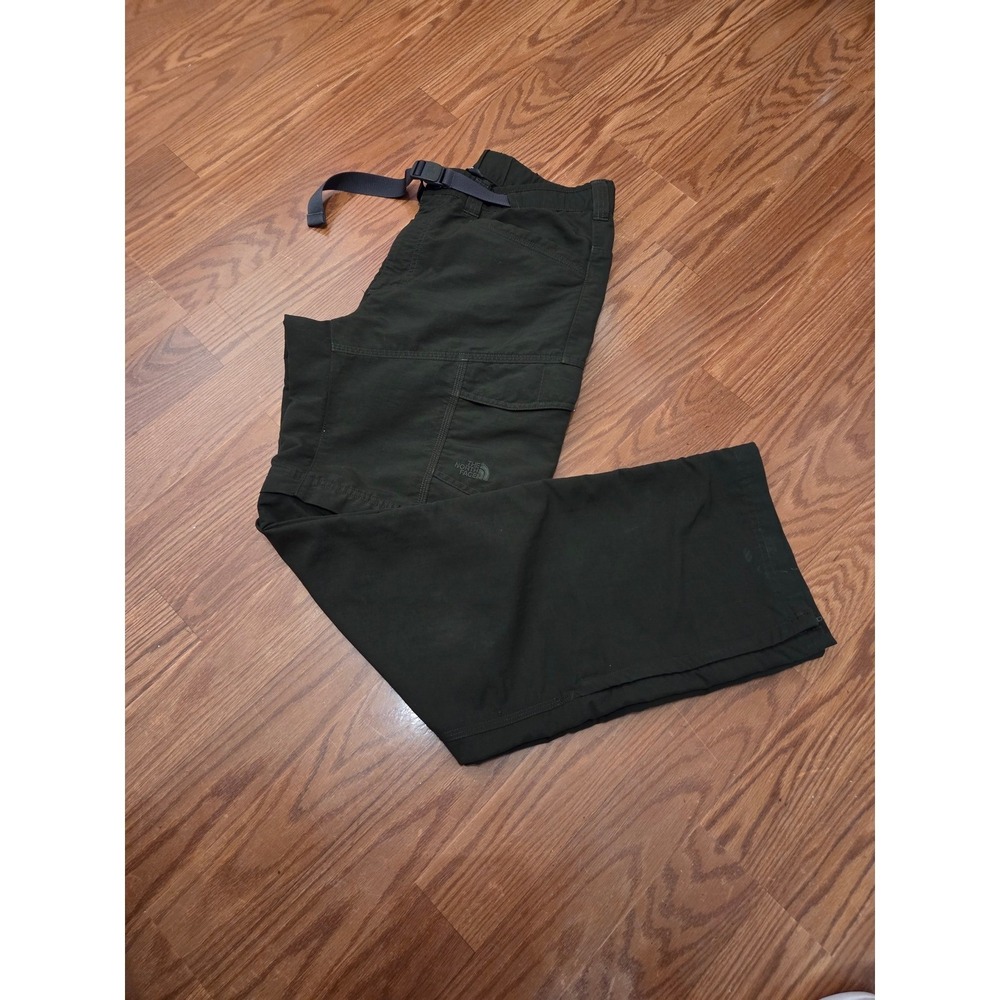 The North Face Mens Convertible Hiking Cargo Pants Zip Off Dark Green M M